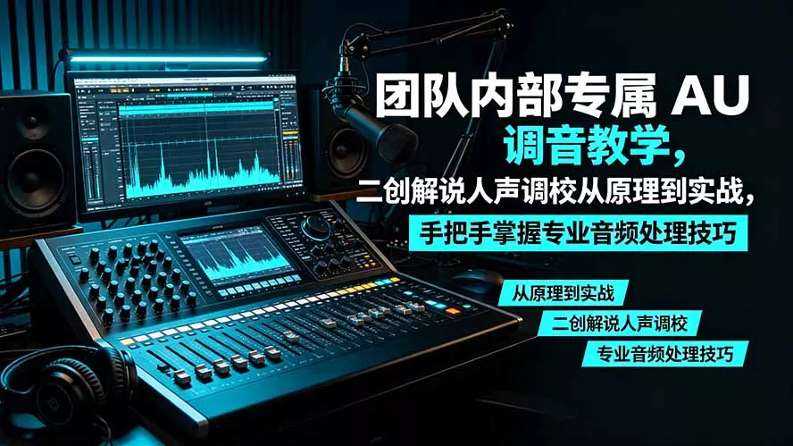某大佬团队内部专属 AU 调音教学，二创解说人声调校从原理到实战，手把手掌握专业音频处理技巧祝你网--专注互联网创业.信息差副业研究拒绝割韭菜祝你网