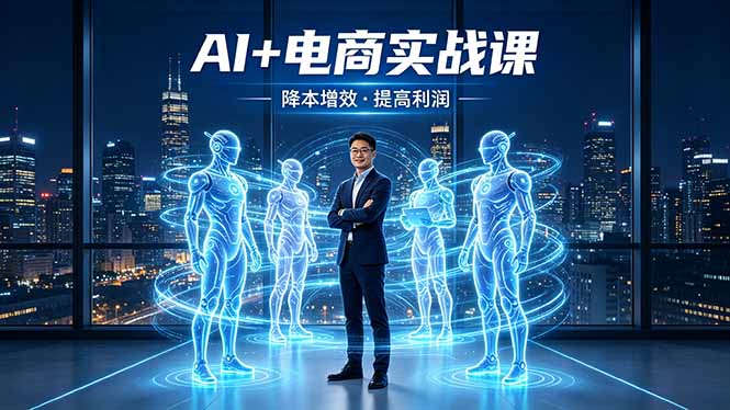 AI+电商实战课，1人+N个AI 智能体，把SOP变AI员工，实现降本增效提高利润祝你网--专注互联网创业.信息差副业研究拒绝割韭菜祝你网