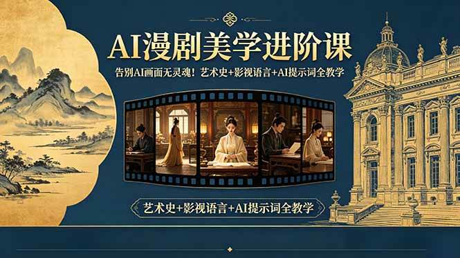 （18480期）告别AI画面无灵魂！AI漫剧美学进阶课，艺术史+影视语言+AI提示词全教学祝你网--专注互联网创业.信息差副业研究拒绝割韭菜祝你网