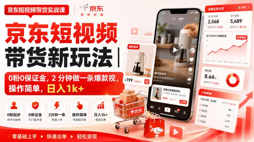 2f8d1e49d6222f8f5967a215ce86fadd.webp 京东短视频带货新玩法|0粉0保证金,2分钟做一条爆款视,操作简单,日入1k+【揭秘】