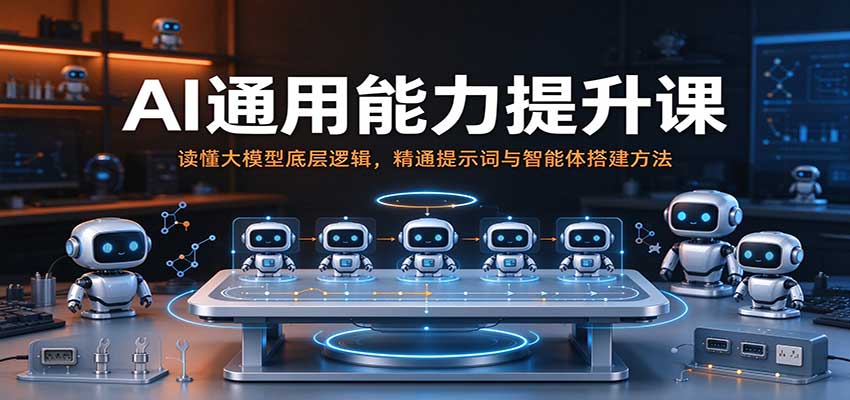 AI通用能力提升课:读懂大模型底层逻辑,精通提示词与智能体搭建方法祝你网--专注互联网创业.信息差副业研究拒绝割韭菜祝你网