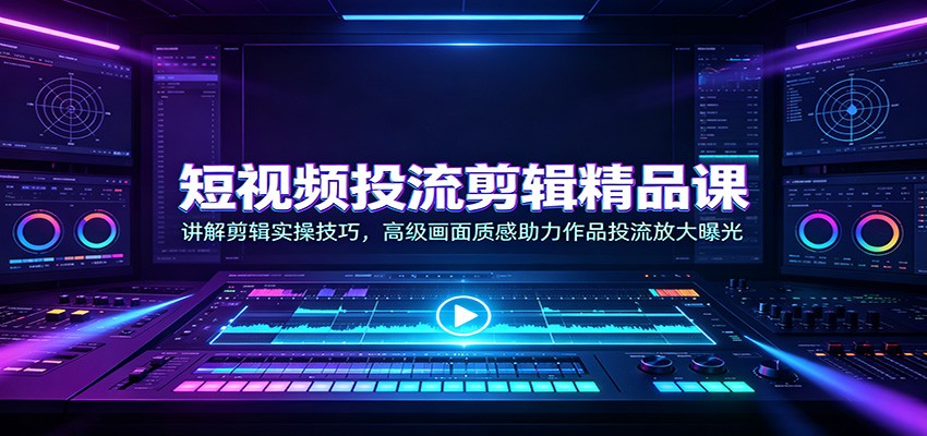 短视频投流剪辑精品课：讲解剪辑实操技巧，高级画面质感助力作品投流放大曝光祝你网--专注互联网创业.信息差副业研究拒绝割韭菜祝你网