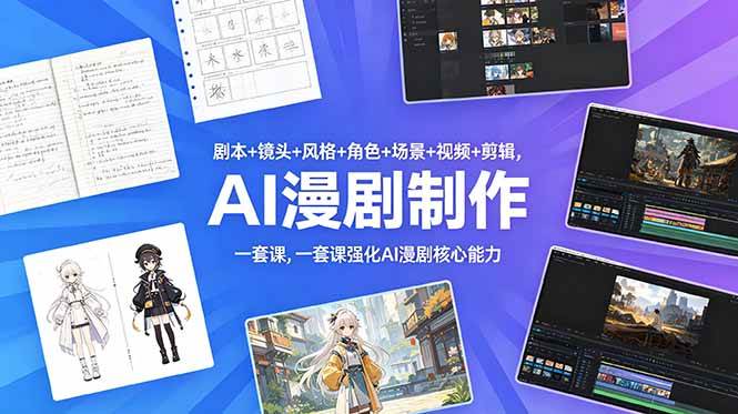 （18734期）剧本+镜头+风格+角色+场景+视频+剪辑，一套课强化AI漫剧核心能力祝你网--专注互联网创业.信息差副业研究拒绝割韭菜祝你网