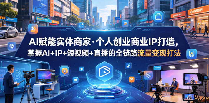 3248066ddb773174cf708540d53de711.jpeg AI赋能实体商家·个人创业商业IP打造,掌握AI+IP+短视频+直播的全链路流量变现打法