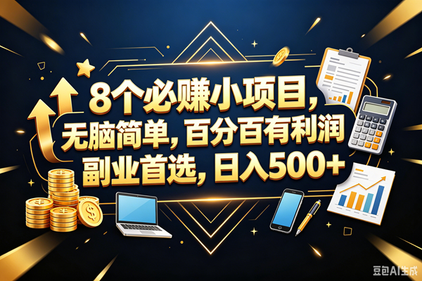 328731a22664b83966bbb95d0de0fb34.png (18530期)9个必赚钱的小项目,百分百赚米,无脑简单,副业首选,日入399+
