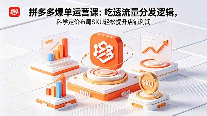 （18577期）拼多多爆单运营实战课：吃透流量分发逻辑，科学定价布局SKU轻松提升店铺利润祝你网--专注互联网创业.信息差副业研究拒绝割韭菜祝你网