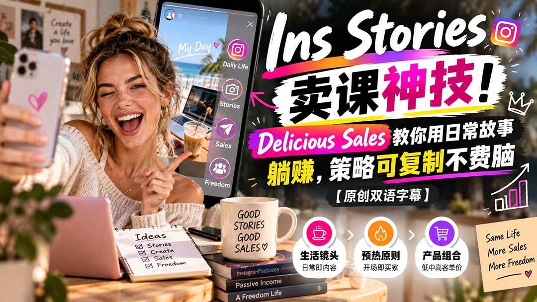 33ca478297457f3624e2286a5c0d5fa9.jpeg (20767期)Ins Stories 卖课神技!Delicious Sales 教你用日常故事躺赚,策略可复制不费脑【原创双语字幕】