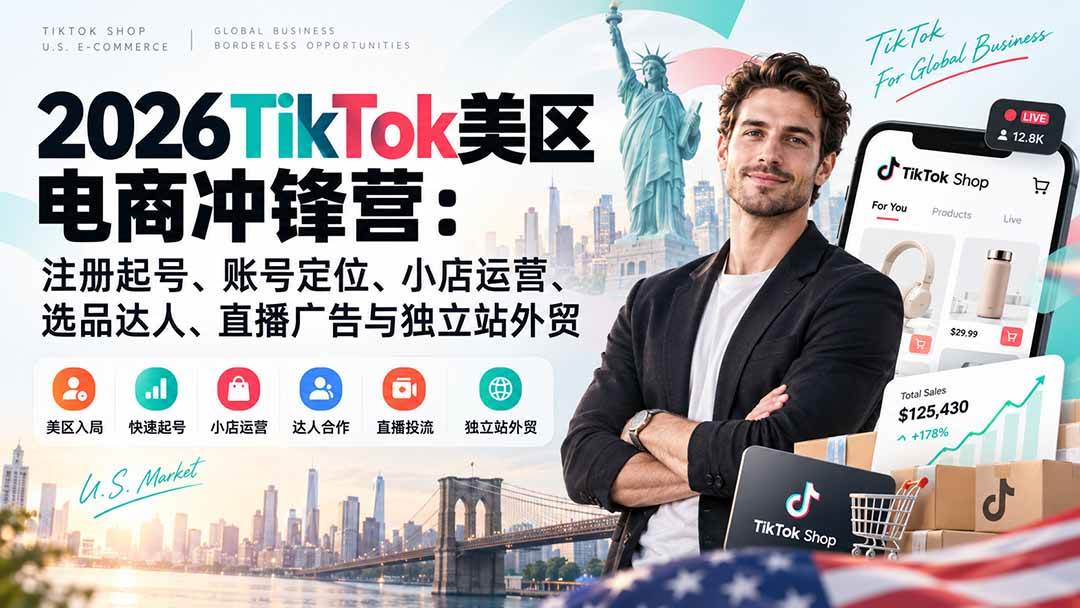 33d75b7d84594d8baf9fa06d91c47952.jpeg (20858期)2026TikTok美区电商冲锋营:注册起号、账号定位、小店运营、选品达人、直播广告与独立站外贸