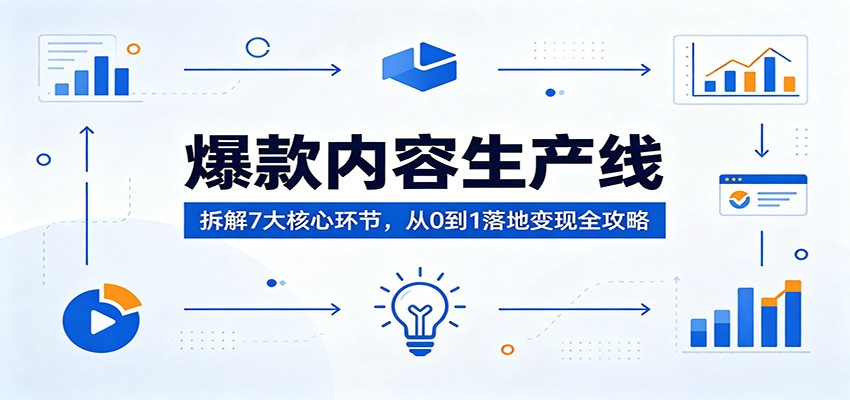 爆款内容生产线：拆解7大核心环节，从0到1落地变现全攻略祝你网--专注互联网创业.信息差副业研究拒绝割韭菜祝你网
