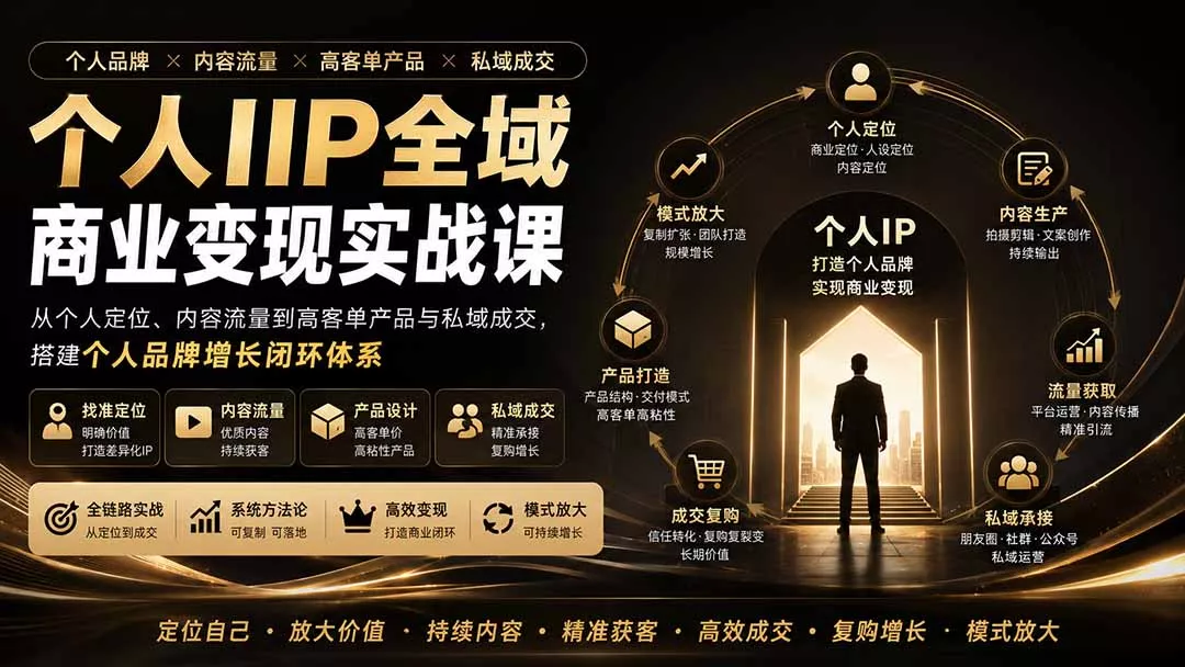 个人IP全域商业变现实战课 (无水印