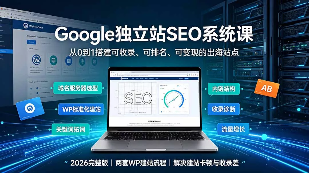 Google独立站SEO-7月系统课:出海基建×WordPress建站×AI内容生产×站内外优化×Search Console×AdSense变现祝你网--专注互联网创业.信息差副业研究拒绝割韭菜祝你网