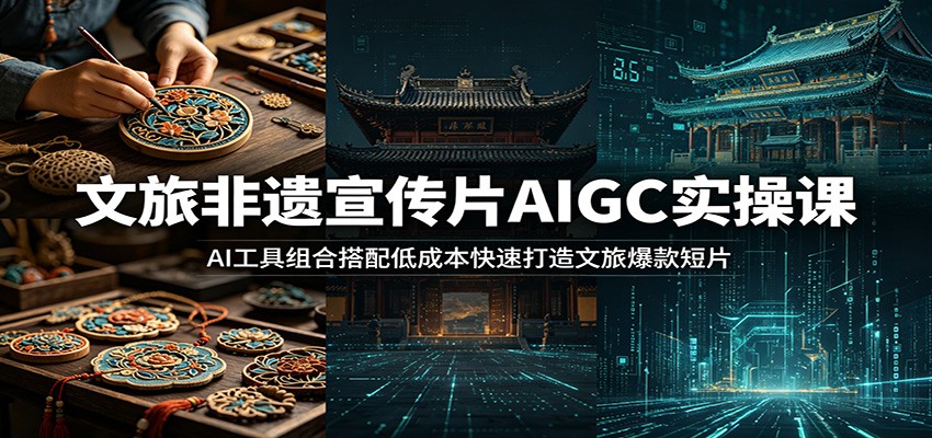 34e52531843855321d22a5426cb626c7.jpeg 文旅非遗宣传片AIGC实操课:AI工具组合搭配低成本快速打造文旅爆款短片