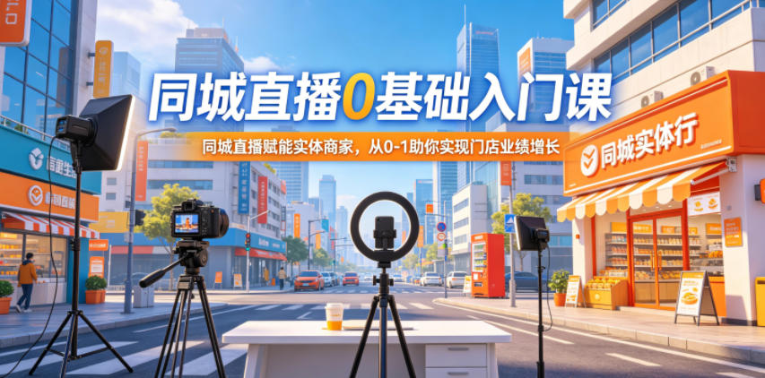同城直播0基础入门课,同城直播赋能实体商家,从0-1助你实现门店业绩增长祝你网--专注互联网创业.信息差副业研究拒绝割韭菜祝你网