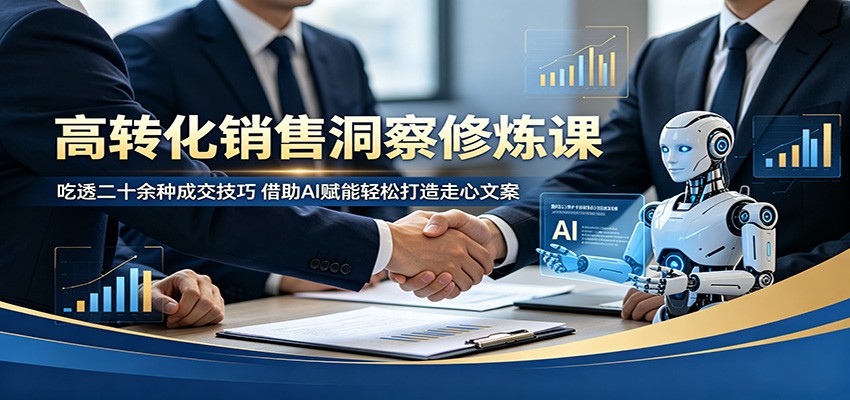 36ef015b3d20d066f51dafb6d960381e.jpeg 高转化销售洞察修炼课:吃透二十余种成交技巧,借助AI赋能轻松打造走心文案
