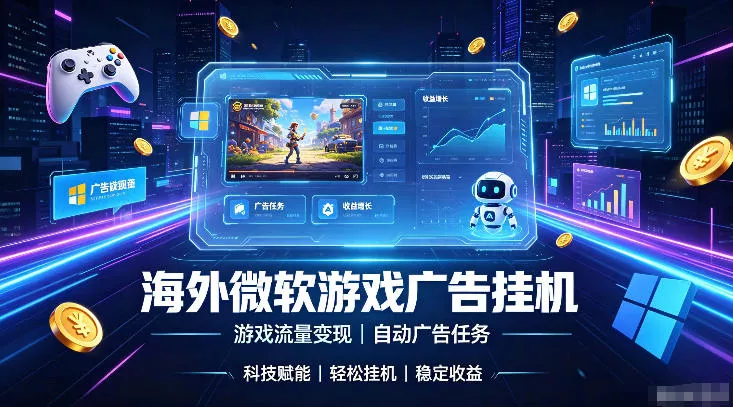 380083352e5e9d8b6682d23ab485bcb2.webp 海外游戏广告自动挂G,轻资产海外副业风口,单设备稳定产出500+【揭秘】