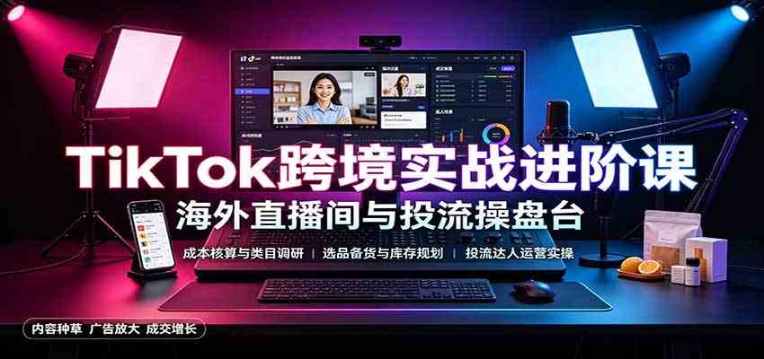 38c74a6096e2bcbc6f511463239aee7e.jpeg TikTok跨境实战进阶课:成本核算类目调研,选品备货,投流达人运营