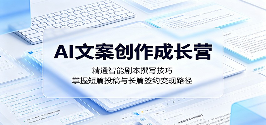 39f467a6c74a7920a086b7cea161509c.jpeg AI文案创作成长营:精通智能剧本撰写技巧,掌握短篇投稿与长篇签约变现路径