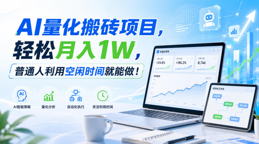 利用AI实现自动量化搬砖，月入万元，任何人都可以做！祝你网--专注互联网创业.信息差副业研究拒绝割韭菜祝你网