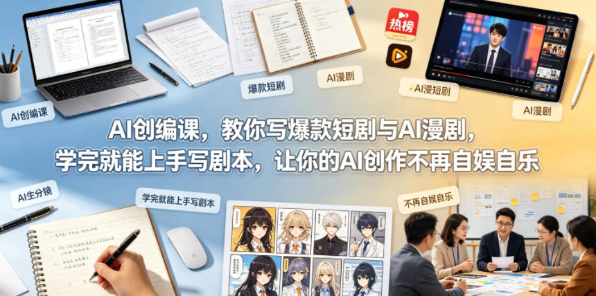 3c834fe413502ae76b7e582d8f806d20.jpeg AI创编课,教你写爆款短剧与AI漫剧,学完就能上手写剧本,让你的AI创作不再自娱自乐(更新0521)