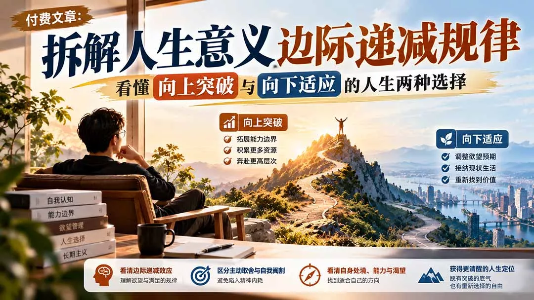 3d27d0e64fd8e128e437aa57f037a96b.webp 付费文章:拆解人生意义边际递减规律,看懂向上突破与向下适应的人生两种选择
