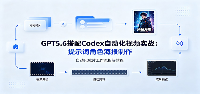 3d3fa4f218c4353e423b90d566d9312f.jpeg GPT5.6搭配Codex自动化视频实战:提示词角色海报制作,自动化成片工作流拆解教程