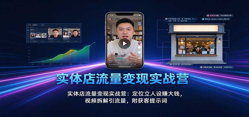 3d59cf9747ba02d0a97efcdeeb09220d.jpeg 实体店流量变现实战营:定位立人设赚大钱,视频拆解引流量,附获客提示词
