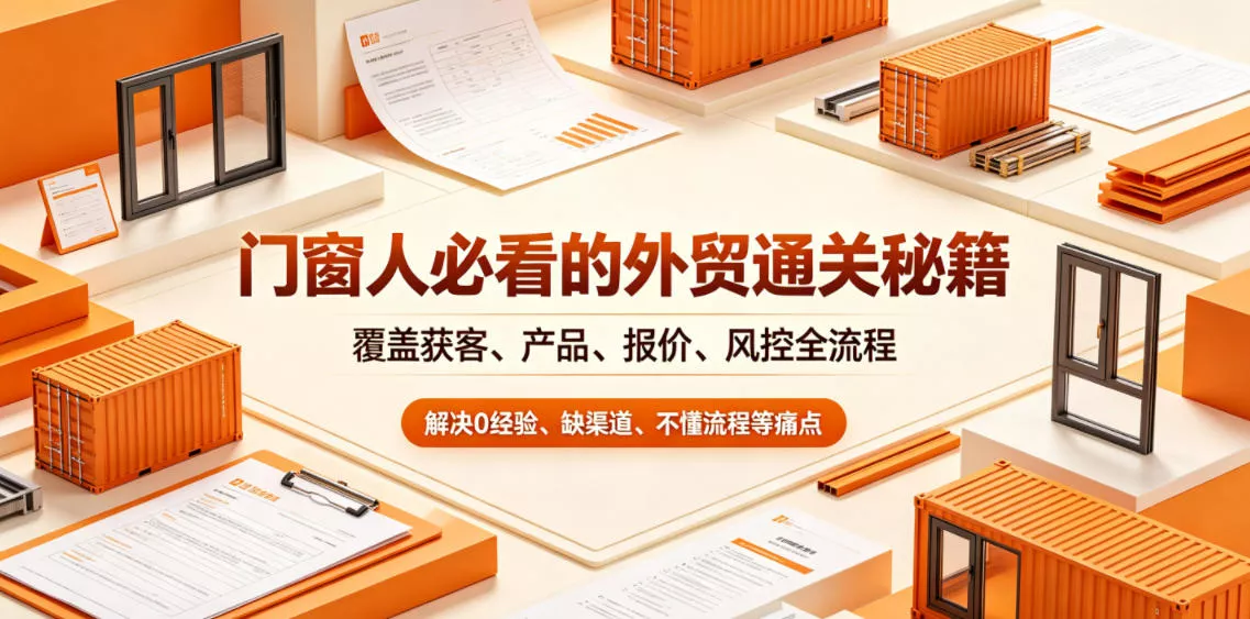 3d88c7d683c2fce62a58acf37981d40e.webp 门窗人必看的外贸通关秘籍,块覆盖获客、产品、报价、风控全流程,解决0经验、缺渠道、不懂流程等痛点