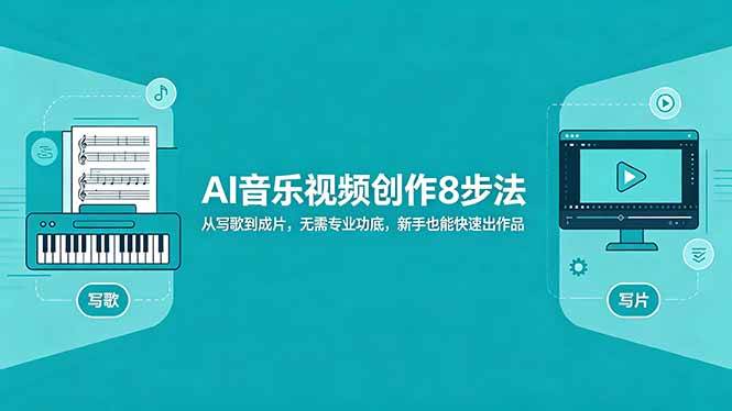 （18340期）AI音乐视频创作8步法：从写歌到成片，无需专业功底，新手也能快速出作品祝你网--专注互联网创业.信息差副业研究拒绝割韭菜祝你网