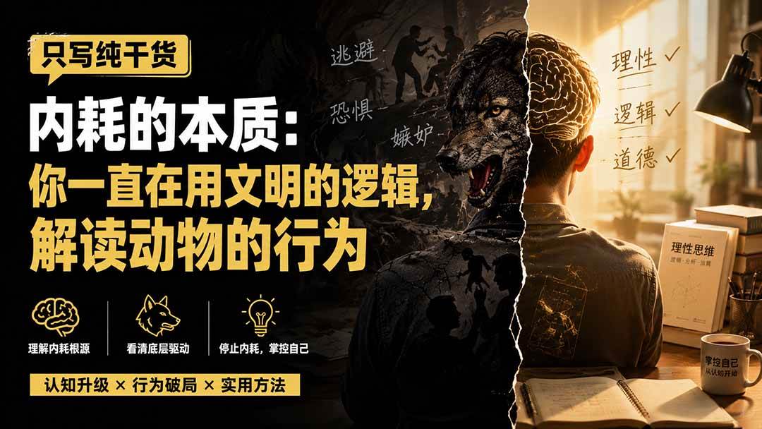 (19849期)付费文章:只写纯干货-内耗的本质:你一直在用文明的逻辑,解读动物的行为祝你网--专注互联网创业.信息差副业研究拒绝割韭菜祝你网