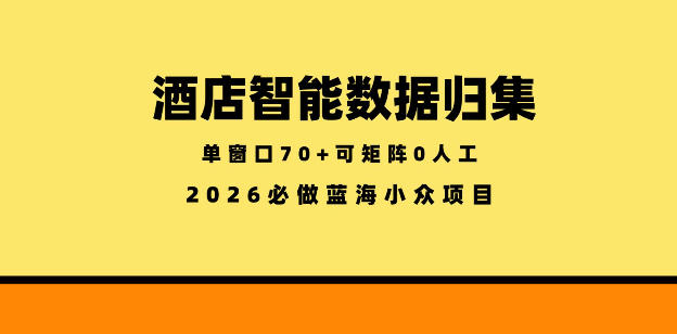 3fba74abd83fb1d1d7811b486cfbb328.jpeg 酒店智能数据归集,小众蓝海已经稳定半年之久,单窗口70+零成本矩阵开干【揭秘】