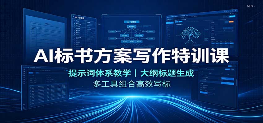 40d0c901e6666b7aaf9b8b5aa9554ae0.jpeg AI标书方案写作特训课:提示词体系教学,大纲标题生成,多工具组合高效写标