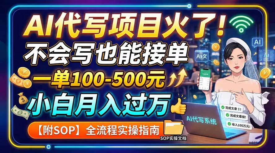 40e8cecf8dedd3d0042eea2b0af55907.webp AI代写项目火了!不会写也能接单,一单100-500元,小白月入过万【附SOP】