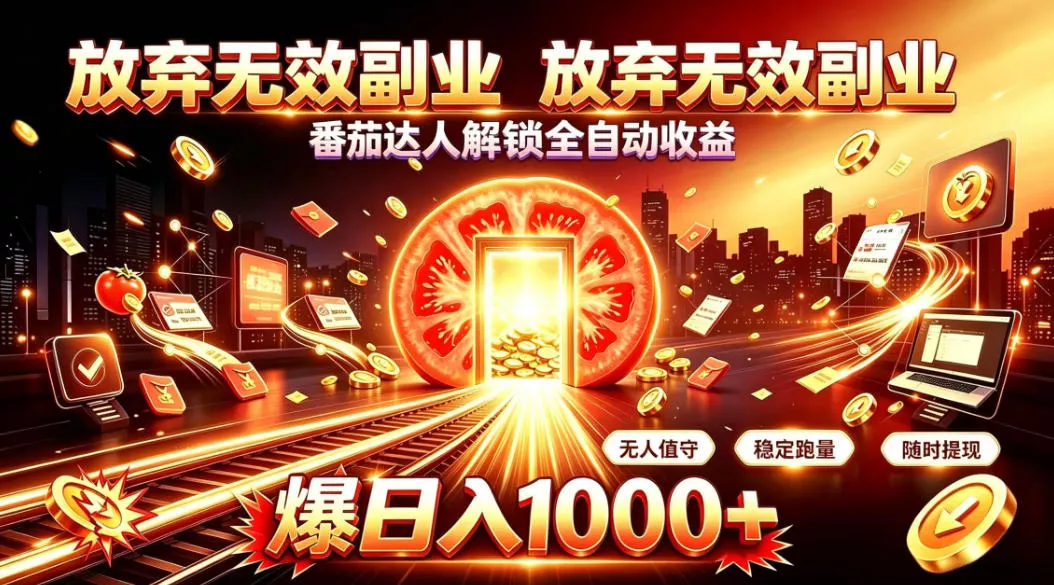 415ce1f0a263ce92701289725eb34b6c.webp 放弃无效副业,番茄达人解锁全自动收益,日入1k+,门槛最低的线上轻资产项目【揭秘】