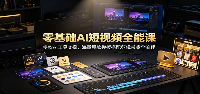 4171e712f08bf5bd29946f1b29edd5fb.jpeg 零基础AI短视频全能课:多款AI工具实操,海量爆款模板搭配剪辑带货全流程