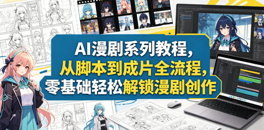 42546a6c5e8422bceea68fd9106b0fc3.jpeg AI漫剧系列教程,从脚本到成片全流程,零基础轻松解锁漫剧创作