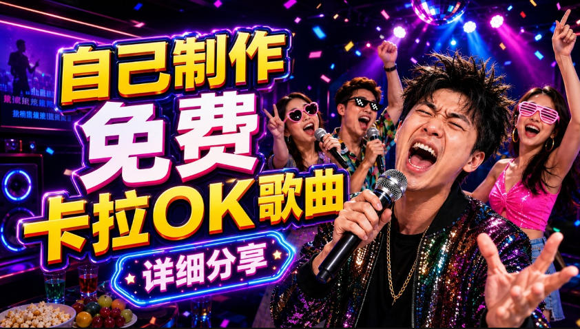 零基础AI制作免费卡拉OK视频教程,从歌曲生成、音轨分离到字幕制作、视频导出,手把手教学祝你网--专注互联网创业.信息差副业研究拒绝割韭菜祝你网