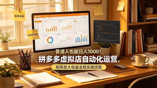 普通人也能日入 1000！拼多多虚拟店自动化运营，矩阵放大收益全程实操流程祝你网--专注互联网创业.信息差副业研究拒绝割韭菜祝你网