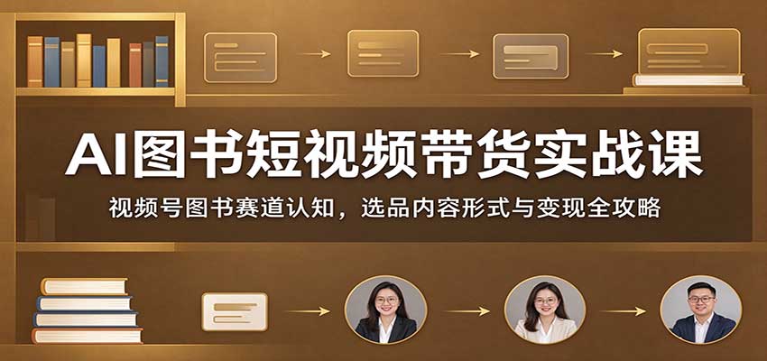 4586c897ffc51ab0e36a5bacf0a1f657.jpeg AI图书短视频带货实战课:视频号图书赛道认知,选品内容形式与变现全攻略