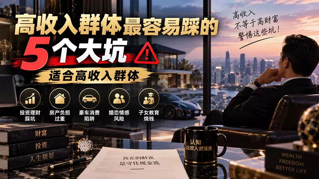 付费文章:高收入群体最容易踩的5个大坑,适合高收入群体祝你网--专注互联网创业.信息差副业研究拒绝割韭菜祝你网