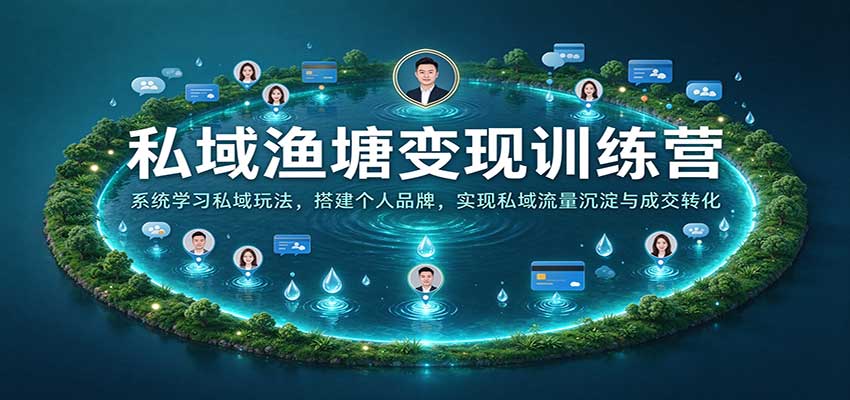 47e9fb57961e11fbc27ee9bd7efbef24.jpeg 私域渔塘变现训练营:系统学习私域玩法,搭建个人品牌,实现私域流量沉淀与成交转化