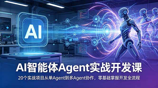 48c29754c682a9c12eb328c283000851.jpeg (18983期)AI智能体Agent实战开发课:20个实战项目从单Agent到多Agent协作,零基础掌握开发全流程