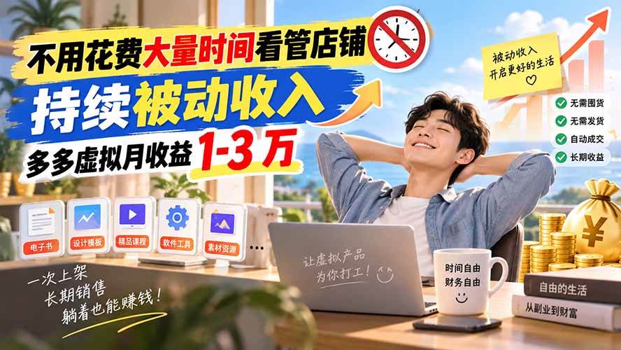 4a79945584455a43c900fbfad940d4db.jpeg (20497期)不用花费大量时间看管店铺,持续被动收入,多多虚拟月收益 1-3 万