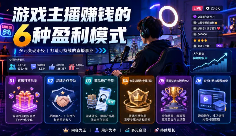 4b1e8ec41444545bdeea3f04cf66ccdd.webp 付费文章:游戏主播賺钱的6种盈利模式