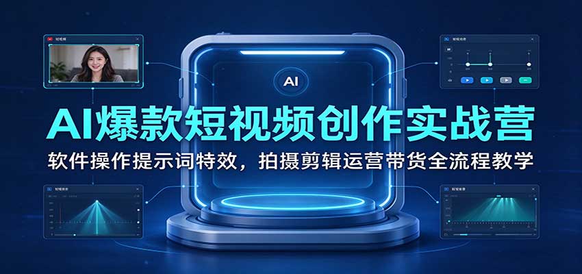 4cd032728446b83adf0aa057f21932f4.jpeg AI爆款短视频创作实战营:软件操作提示词特效,拍摄剪辑运营带货全流程教学