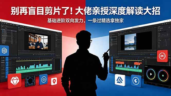 （18384期）别再盲目剪片了！大佬亲授深度解读大招，基础进阶双向发力，一条过精选拿独家祝你网--专注互联网创业.信息差副业研究拒绝割韭菜祝你网
