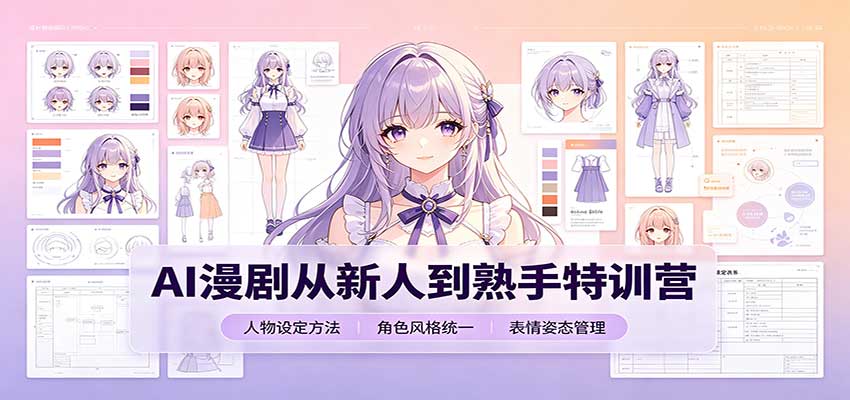 4ed42fa5d84bff2637fd2e1f6d9ebd2c.jpeg AI漫剧从新人到熟手特训营:剧本分镜创作,提示词模板,人物设定与工具资源