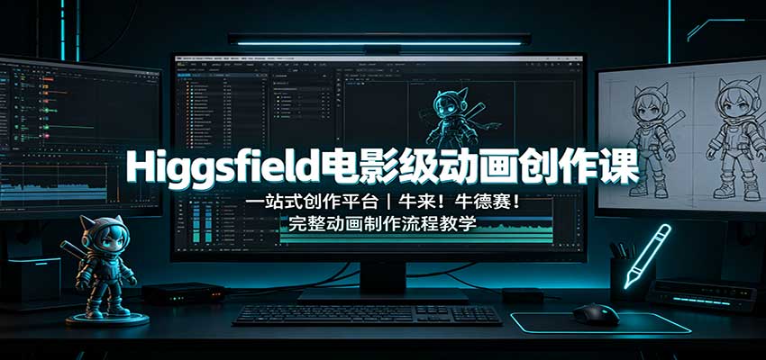Higgsfield电影级动画创作课：一站式创作平台，牛来！牛德赛！完整动画制作流程教学祝你网--专注互联网创业.信息差副业研究拒绝割韭菜祝你网
