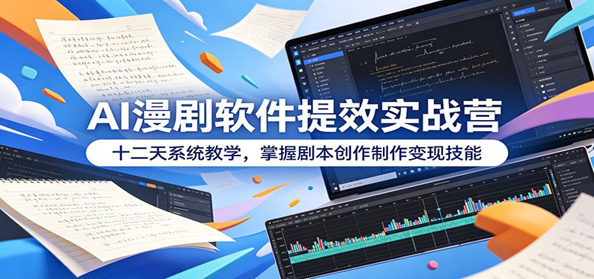 5158b1787ea672a096b6809951ee3d2f.jpeg AI漫剧软件提效实战营:十二天系统教学,掌握剧本创作制作变现技能