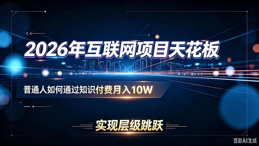 51ecd64a55cb351ff5d6344ac760e632.webp 2026年互联网项目天花板:普通人如何通过知识付费月入10W,实现层级跳跃