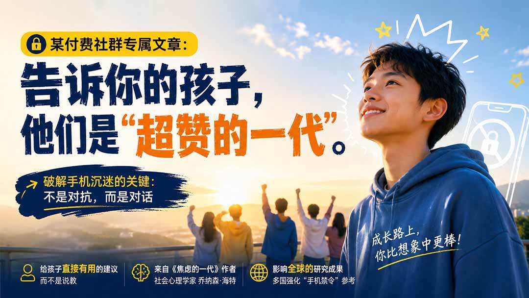 537afd6a92188c3b46359acc2dc70b03.jpeg (20222期)某付费社群专属文章:告诉你的孩子,他们是“超赞的一代”。